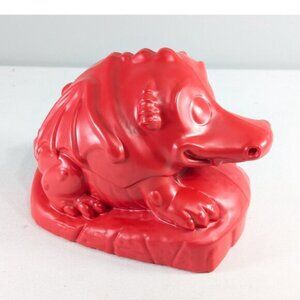 Vintage Red Dragon Hard Plastic Piggy Bank Rare by Enriched